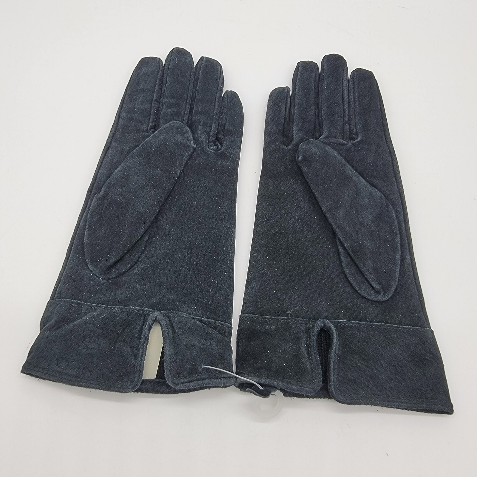 Liz Claiborne Suede Gloves Vintage Barely Black Womens Size Large NWOT