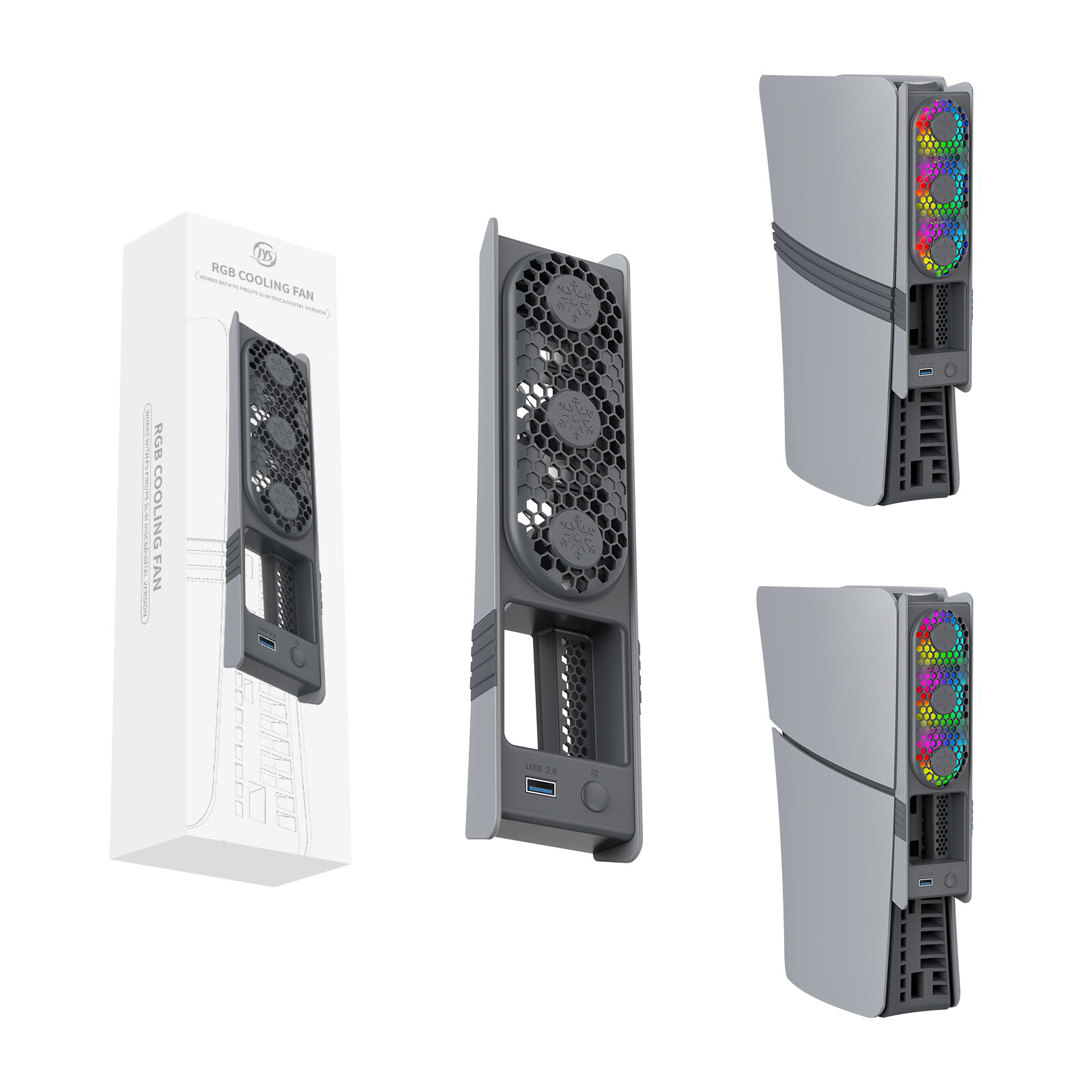 Cooling Fan For PS5 Pro/PS5 Slim Disc &Digital Edition External Fan Cooler Quiet