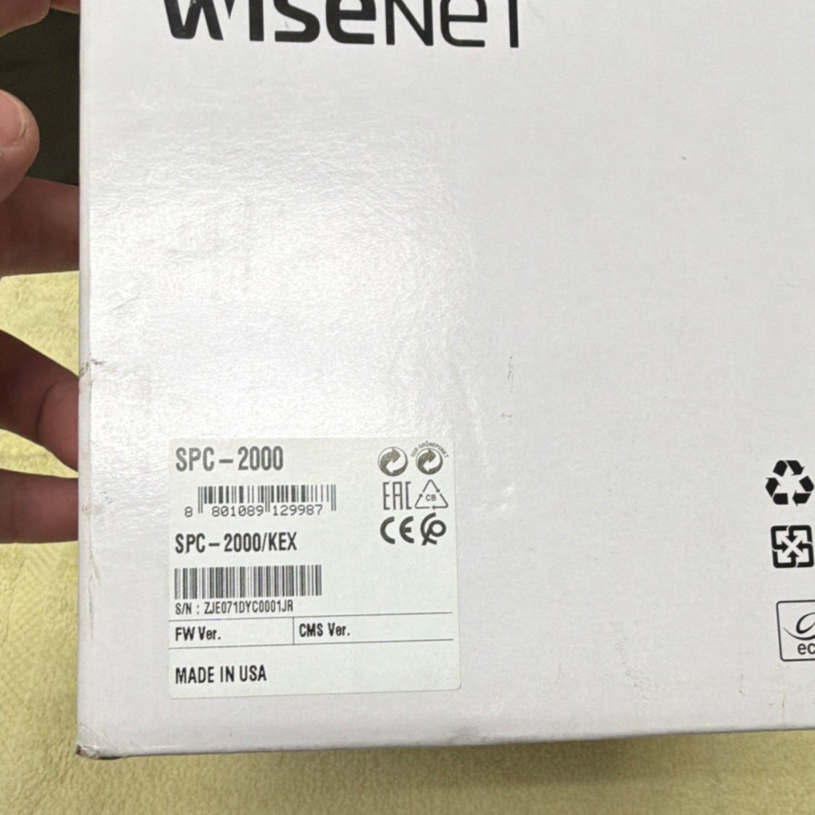Wisenet SPC-2000 USB Security Camera Controller Black