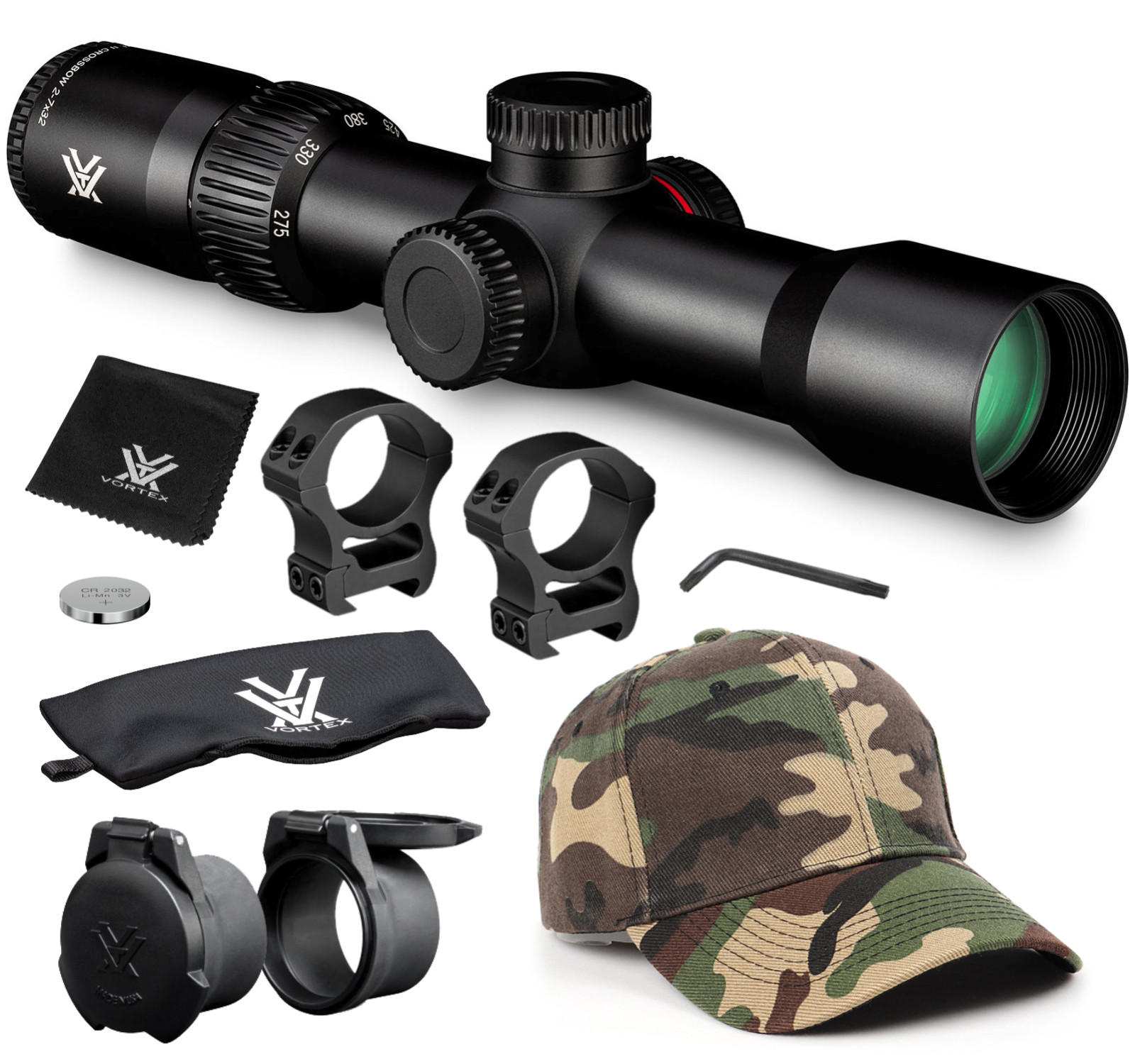 Vortex Optics Crossfire II 2-7x32 SFP Crossbow Scope Kit with Wearable4U Bundle