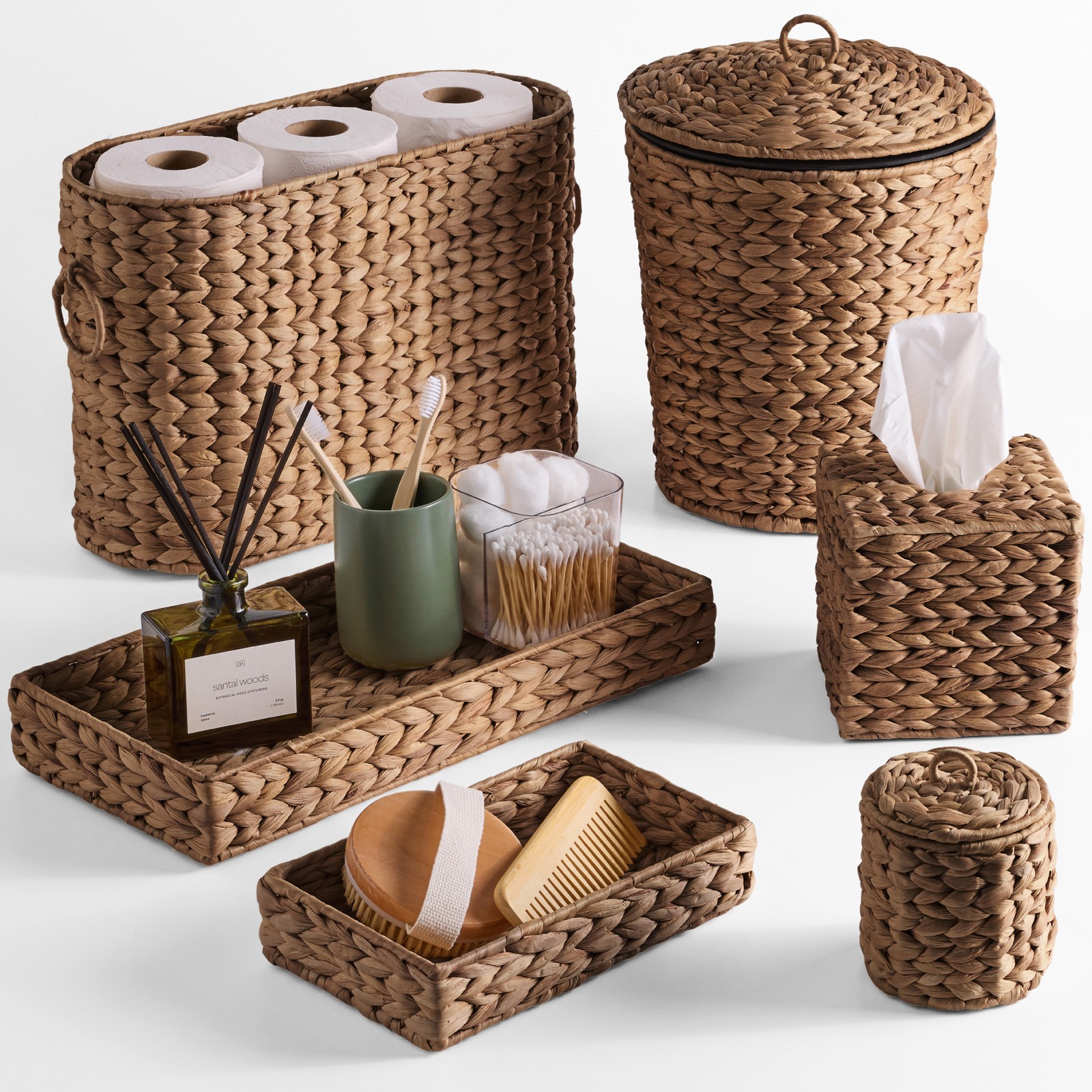 Best Choice Products Best Choice Products 6-Piece Water Hyacinth Bathroom Set