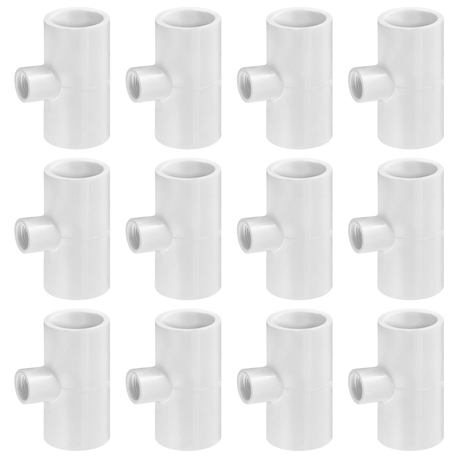 12 Pack Chicken Waterer PVC Tee Fittings - Fully Automatic for Threaded Chick...