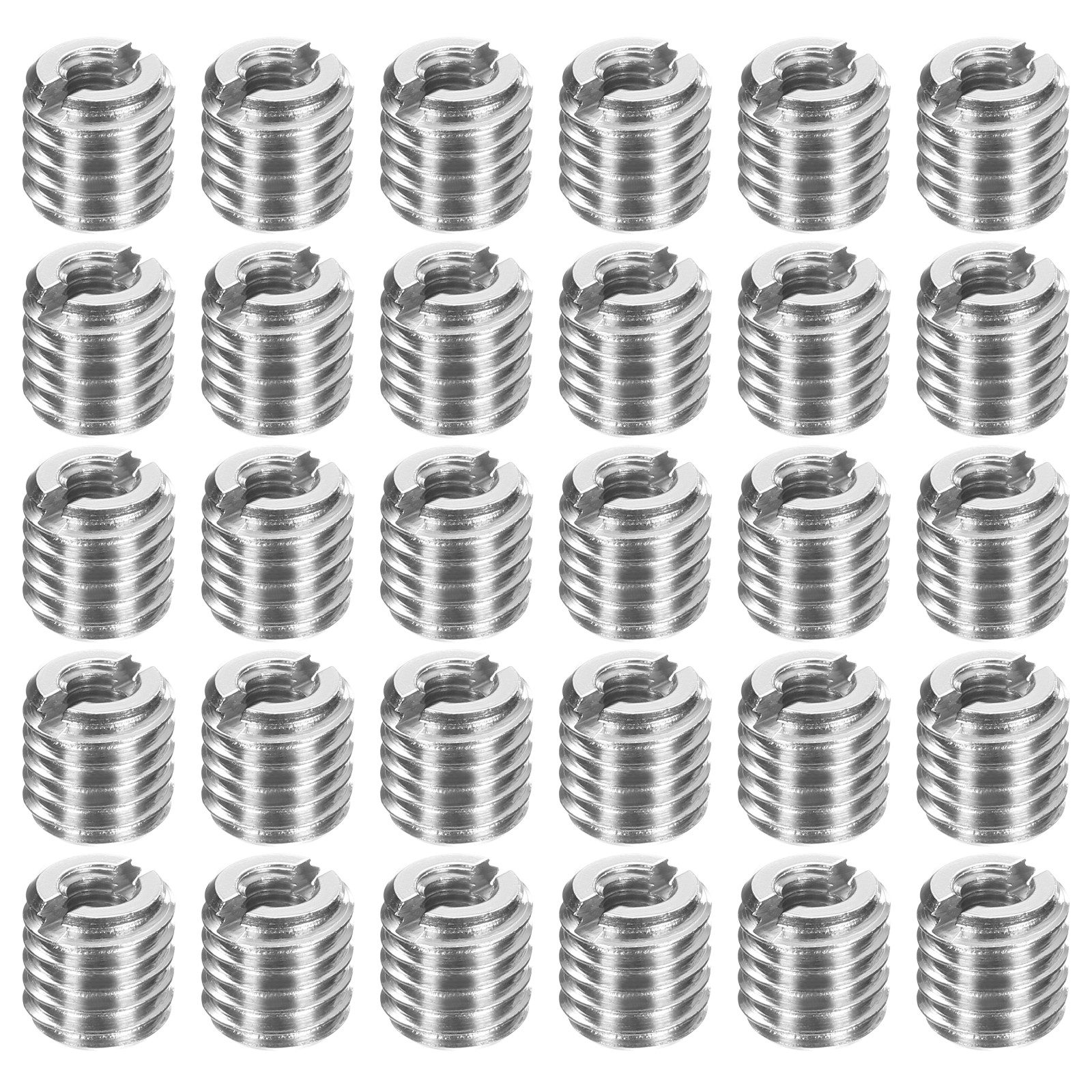 30Pcs Threaded Insert, Stainless Steel M4-0.7 Female to M8-1.25 Male 8mm Long