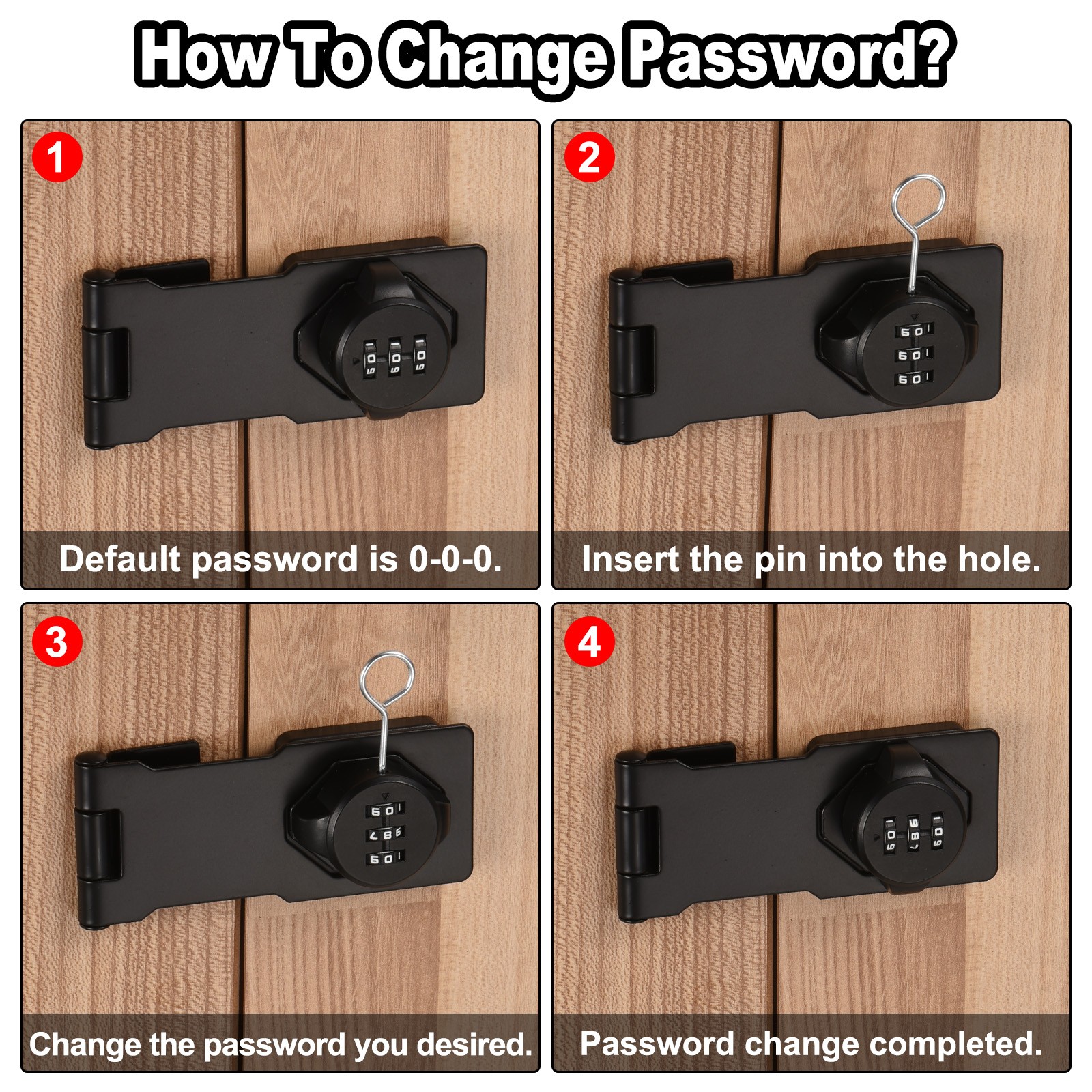 Double Hole Cabinet Combination Lock, 3 Digit Password for Cabinet, Silver