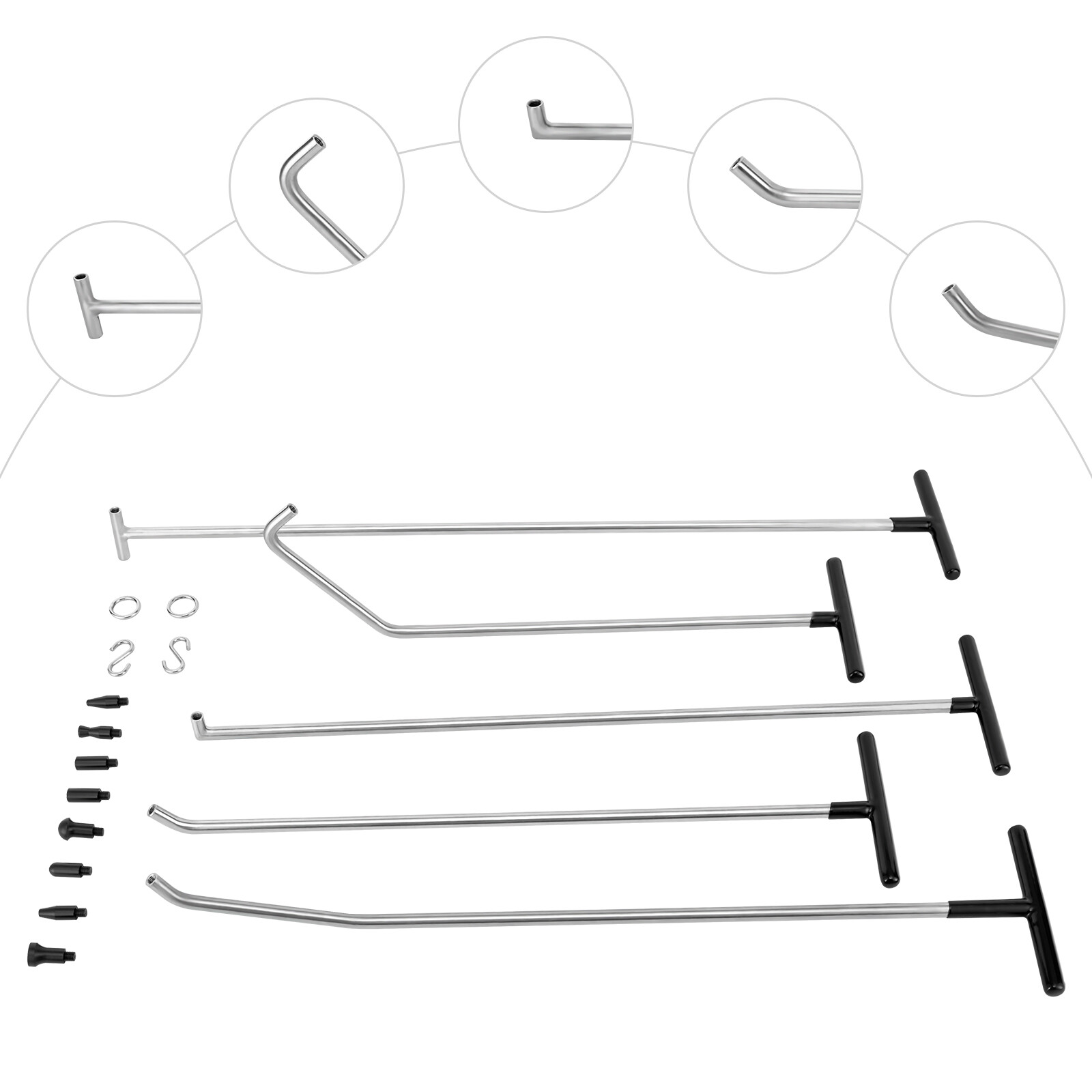 17pcs Paintless Dent Repair Hail Removal Car Push Rods Auto Body Repair Tool Kit