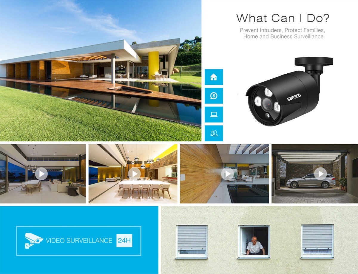 4CH 4MP DVR CCTV Security Camera System Outdoor IR Night With 500G Hard Drive