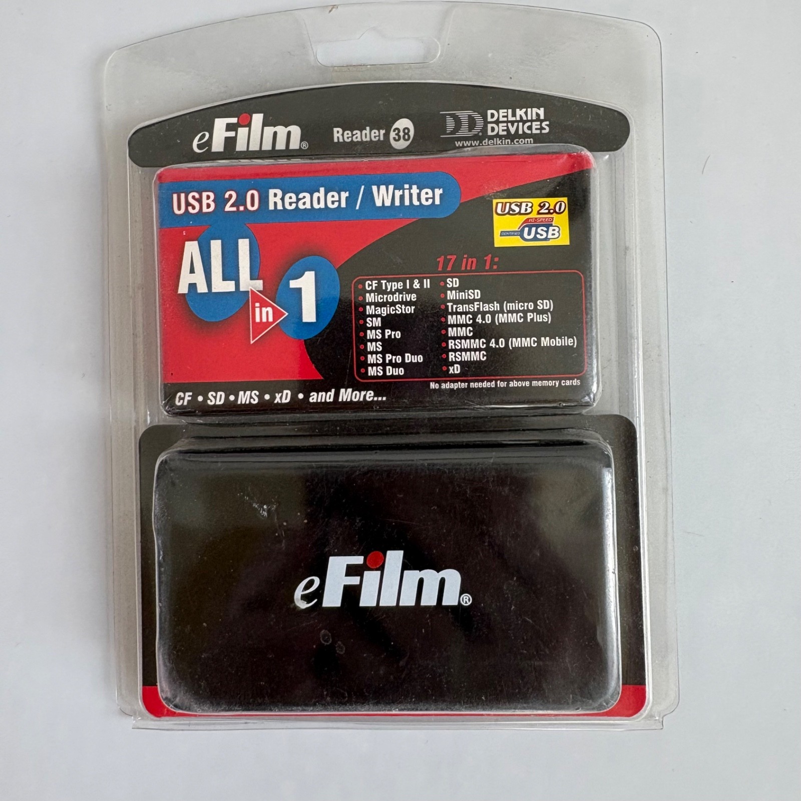 eFilm USB Reader & Writer READER-38 Delkin – New 17 in 1 New in Package