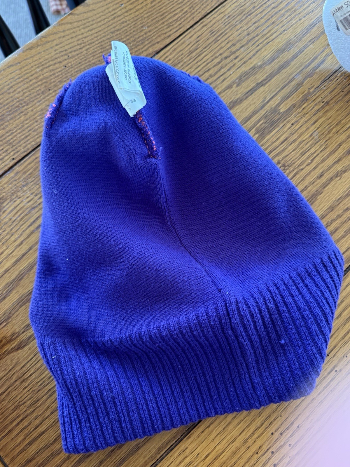 Patagonia Purple & Orange Double Layer Pom Pom Beanie Hat One Size