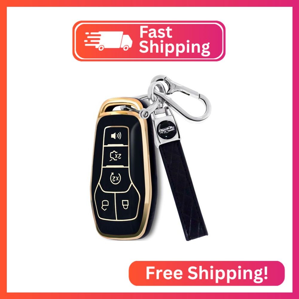 XIYANG TRADE for Ford Key Fob Cover with Keychain, Soft TPU Key Fob Cover Case S