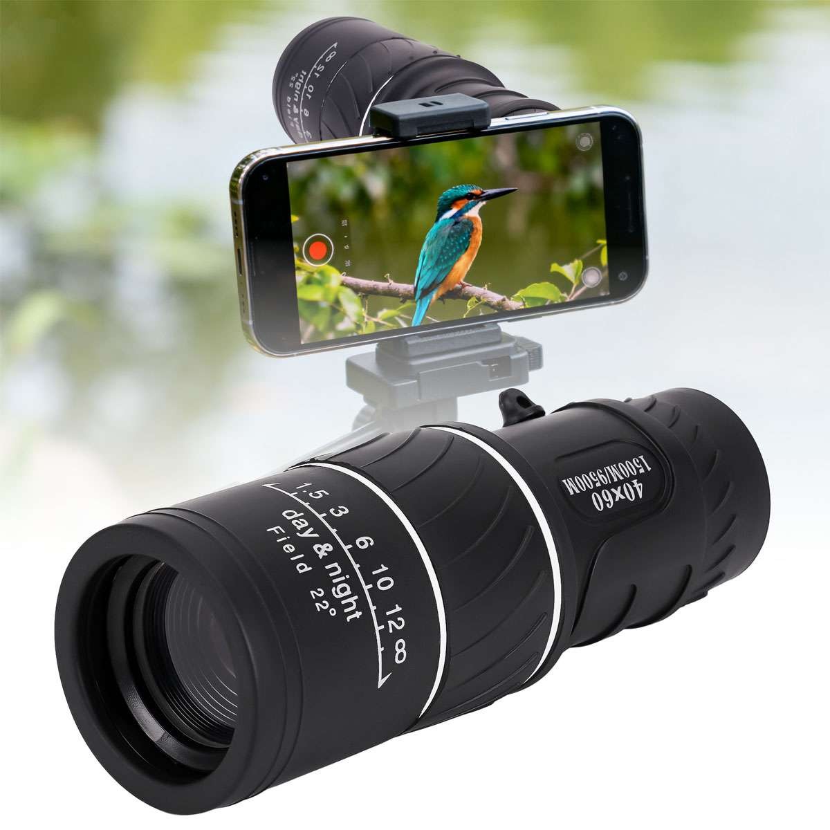 Monoculars for Adults High Powered Low Light Larger Vision with BAK4 Pris 40x60