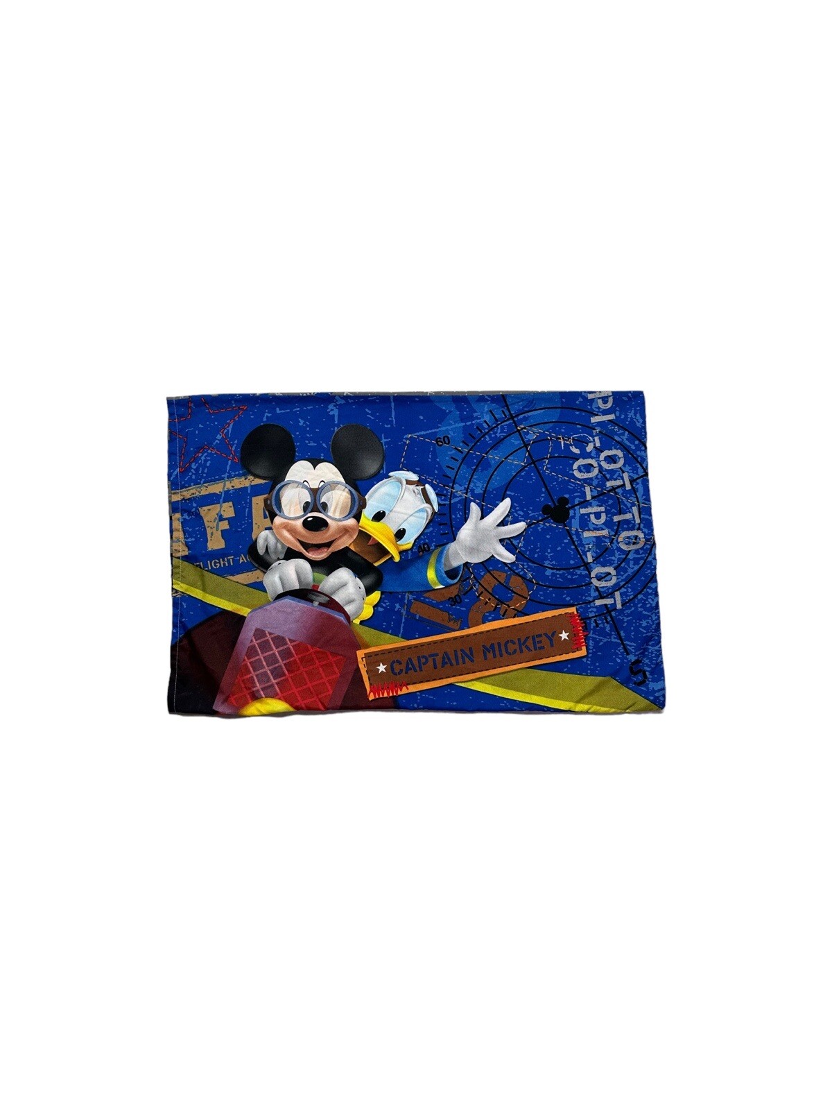 Captain Mickey Mouse Donald Duck Pillow Case Pilot Flight Academy