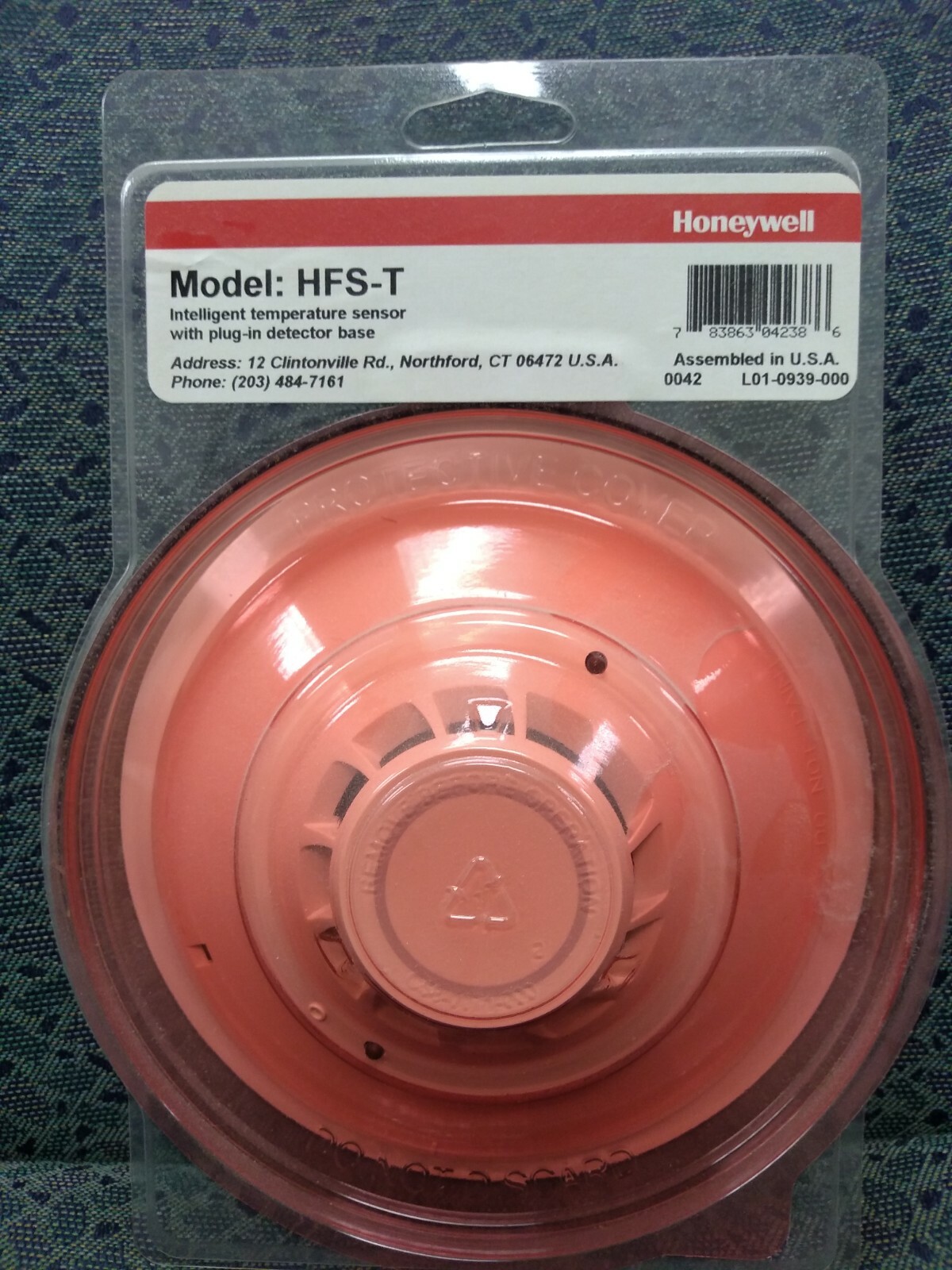 Heat Detector Head & Base, 24 VDC, Addressable, Honeywell #HFS-T