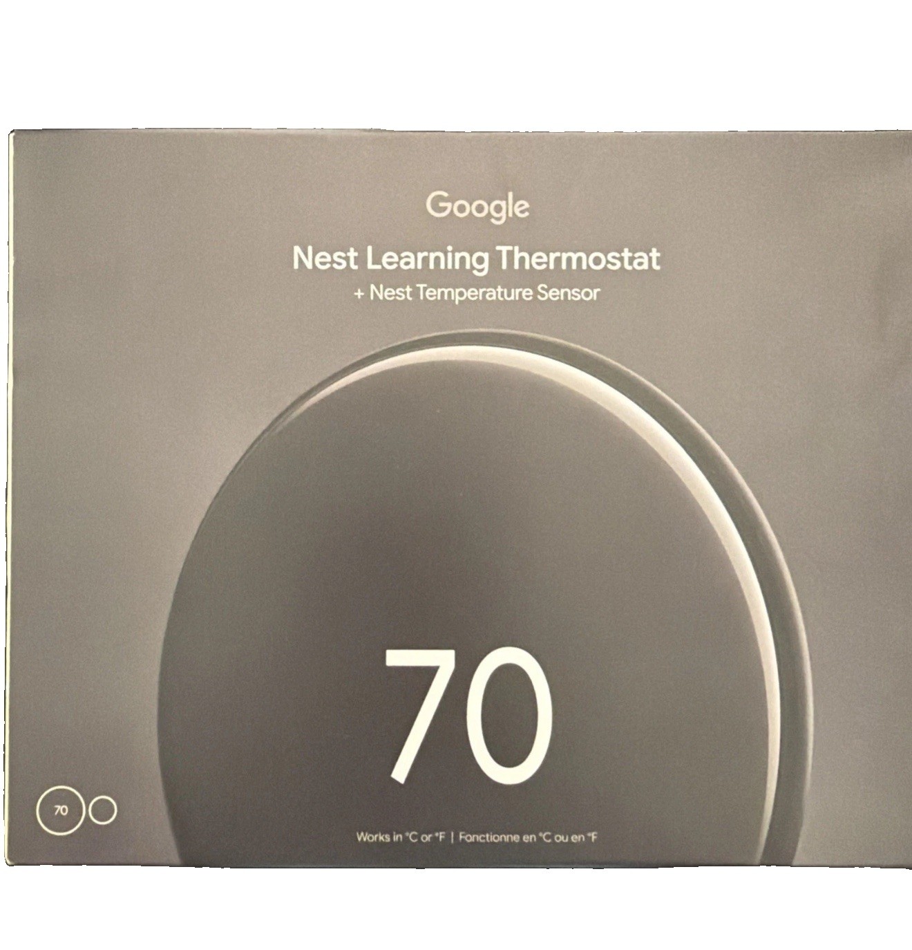 Google Nest Learning Thermostat 4th Gen w/ Sensor - Polished Obsidian -Black