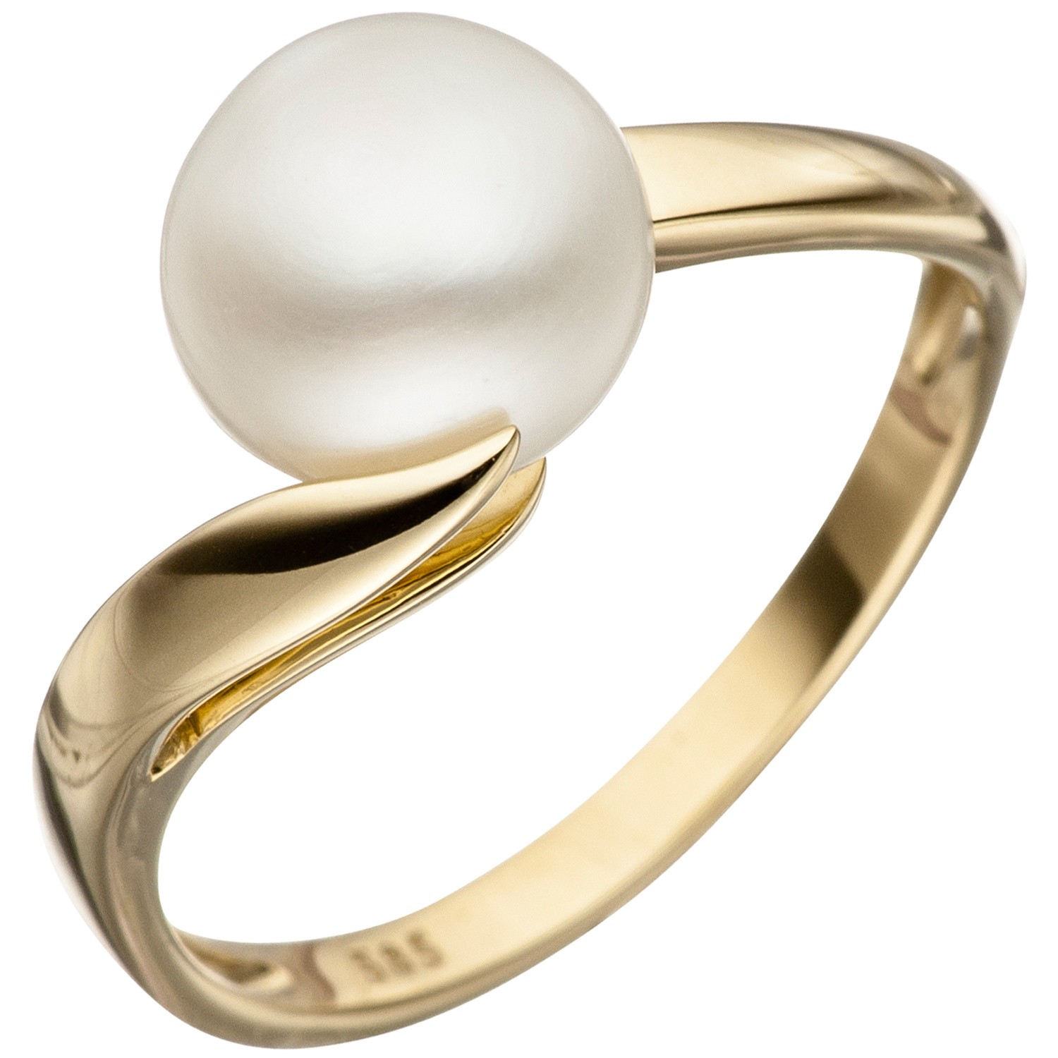 Jobo ladies' ring 585 gold yellow gold 1 freshwater pearl pearl ring gold ring RW: 50