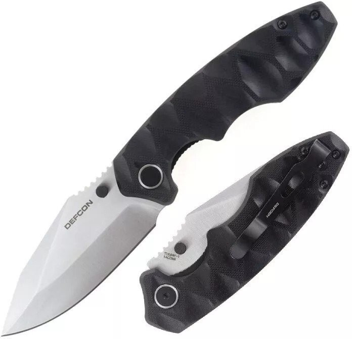 Defcon Revive Folding Knife 3.25" 14C28N Sandvik Steel Blade Black - TD004F-1