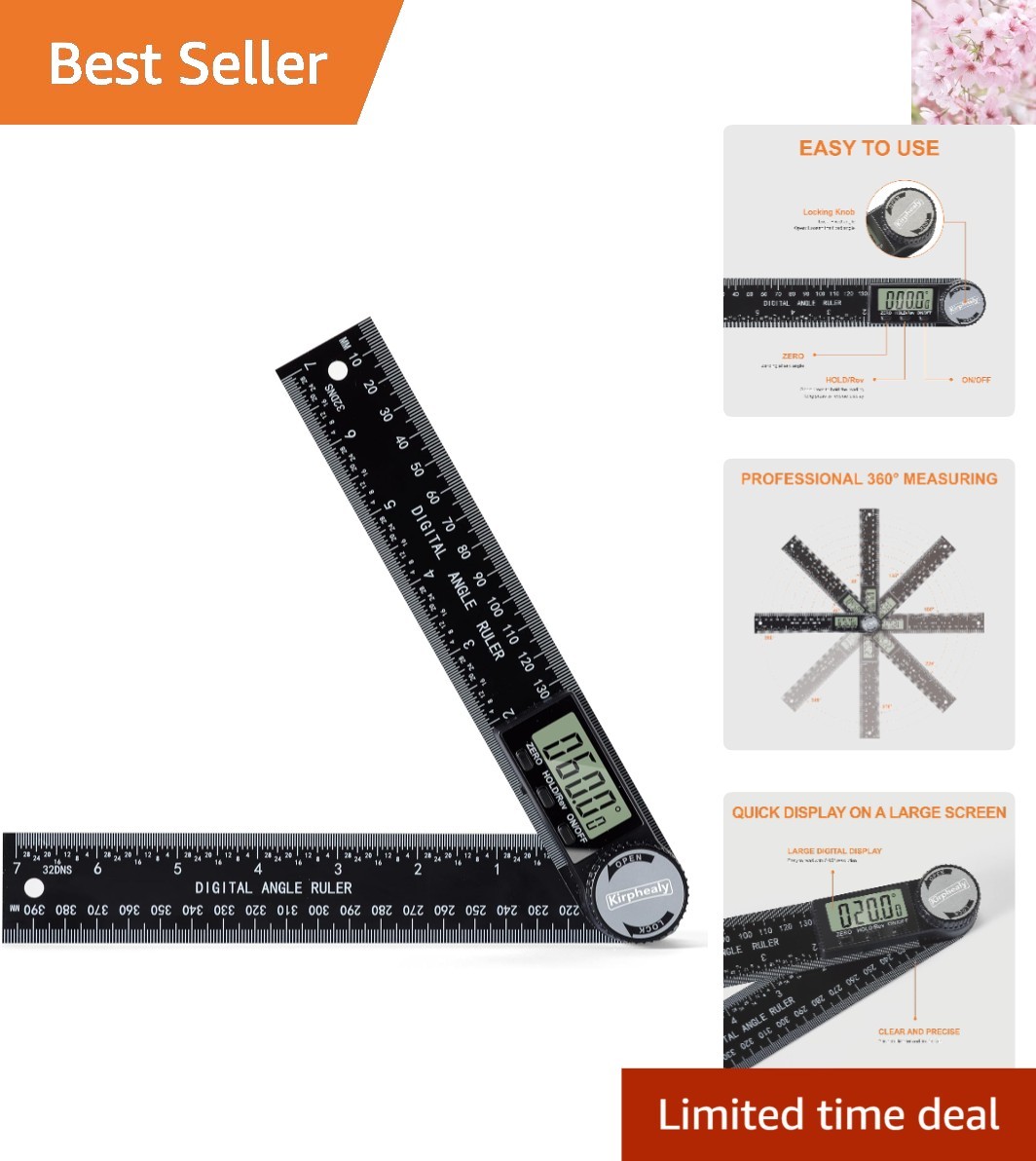 7-Inch Digital Angle Finder Protractor - Precision Tool for Carpentry & DIY