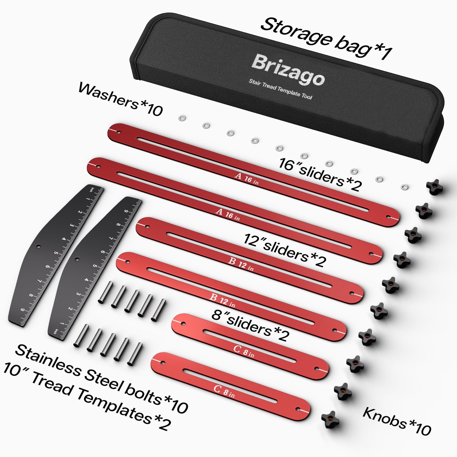Brizago Stair Tread Gauge 10-67 Inch Adjustable