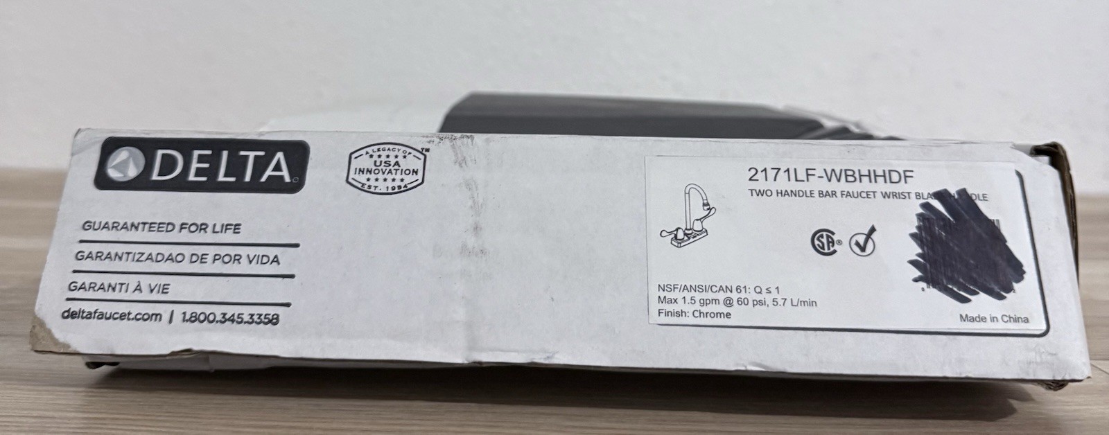 DELTA FAUCET 2171LF-WBHHDF, 4.00 x 6.38 x 4.00 inches, Chrome