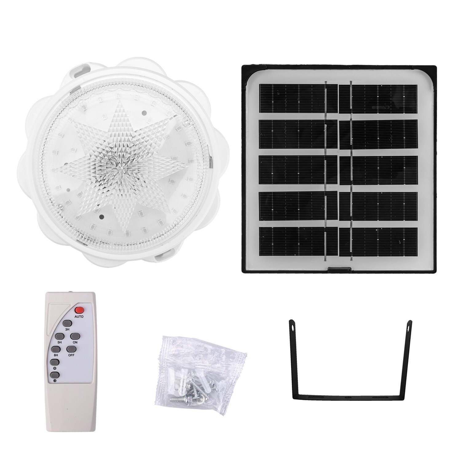 LED Ceiling Light Solar Panel Remote Control Pendant Lamp Indoor Corridor Garden
