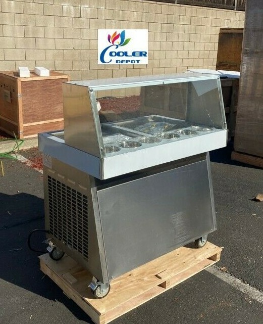 NEW 36" Ice Cream Roll Two Pan Thai Fried Making Machine Street Vendor 110V