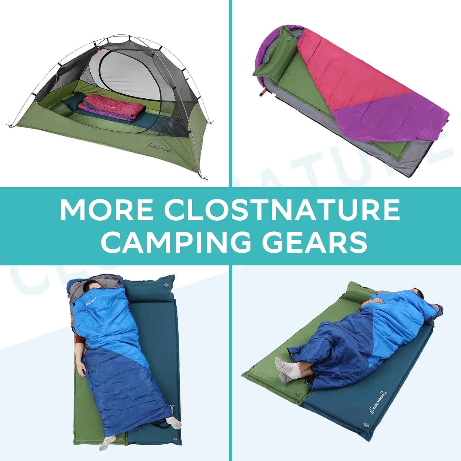 Self Inflating Sleeping Pad for Camping - 1.5/2/3 Inch Camping Pad, Lightweight