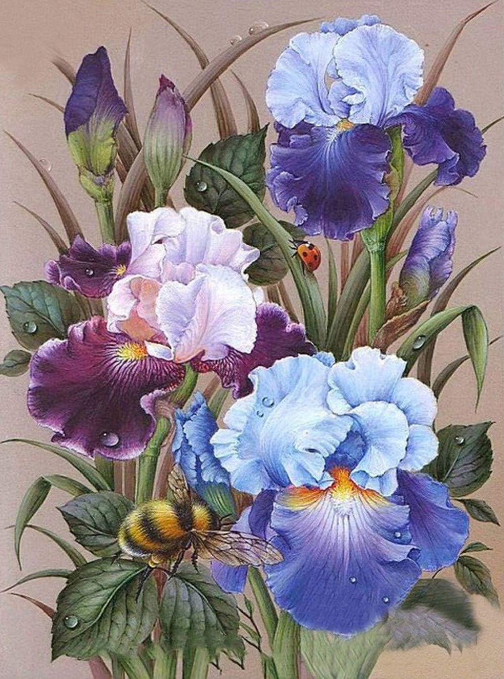 5D Diamond Painting Kits for Adults, Full round Drill Flower Painting 5D Cross S