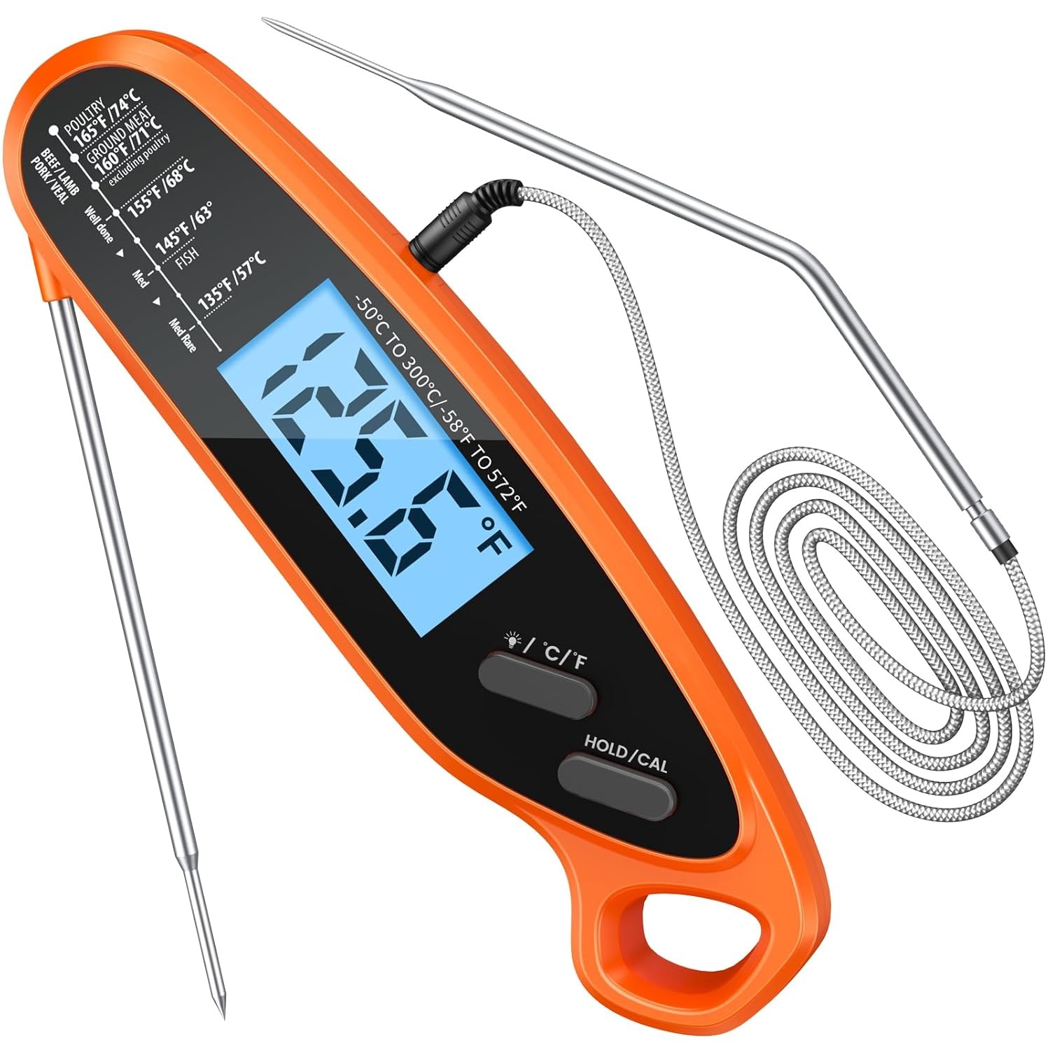 Digital Meat Thermometer Dual Probe Instant Read for Cooking, Grill, BBQ