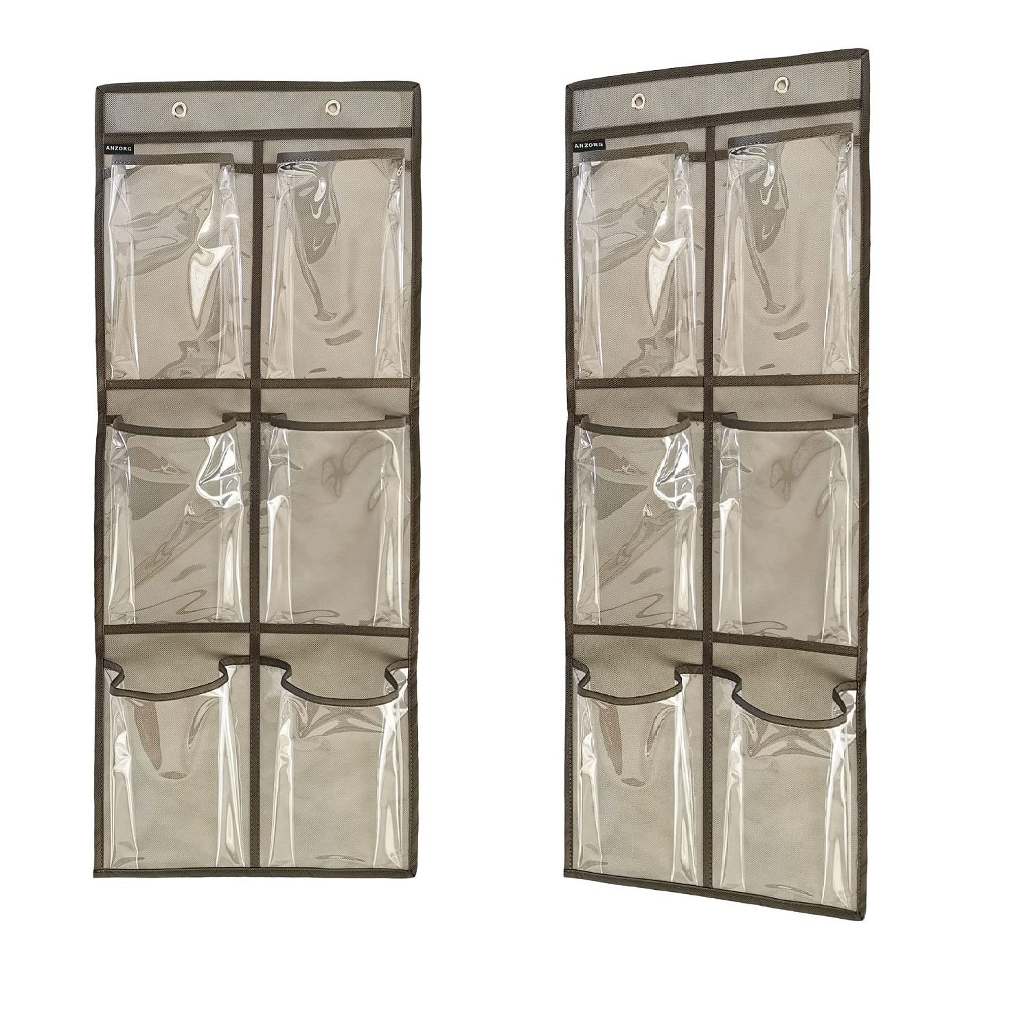 2 Packs Over The Door Hanging Closet Shoes Holder Organizer Shoe Storage Shoe...