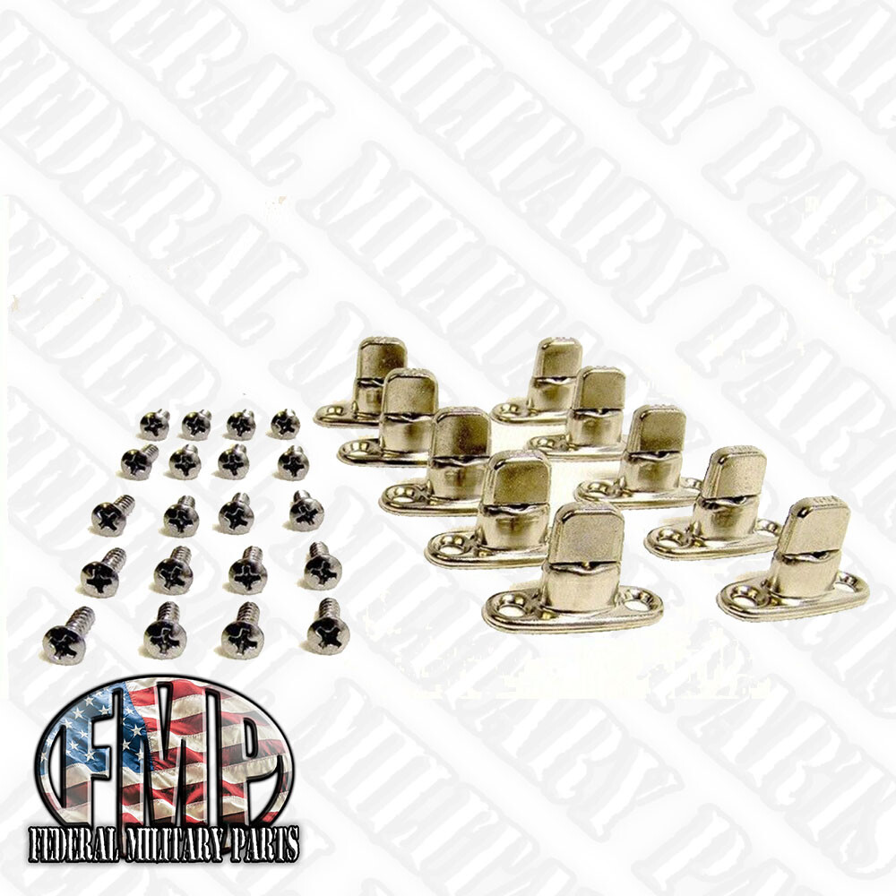 10PK+SCREWS-Military Truck Canvas-Tarp Twist-Fastener Fits HUMVEE M998 M151