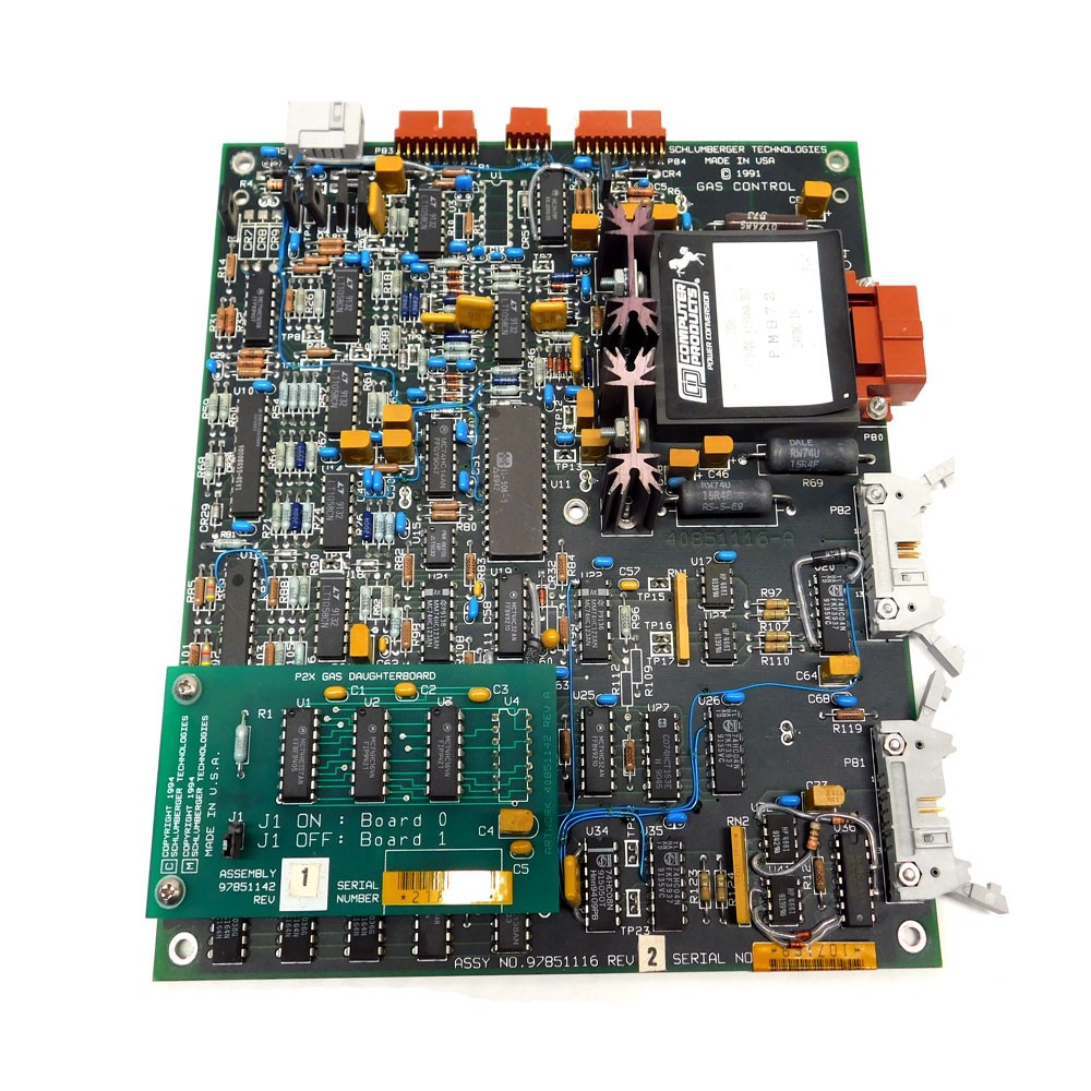 Schlumberger Technologies 97851116 Gas Control PCB w/ P2X Daughterboard