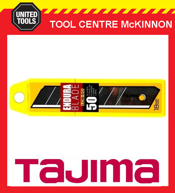 50 x TAJIMA ENDURA 18mm SNAP OFF UTILITY KNIFE BLADES – LCB50-50