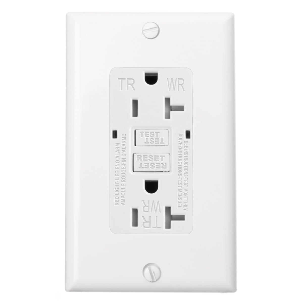 GFCI Outlet 20 Amp, Self-Test GFI Electrical Outlet,Weather Resistant WR, TR Tam