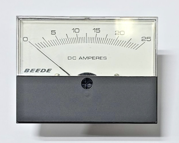 Beede  D.C. Amperes Panel Meter 0-25