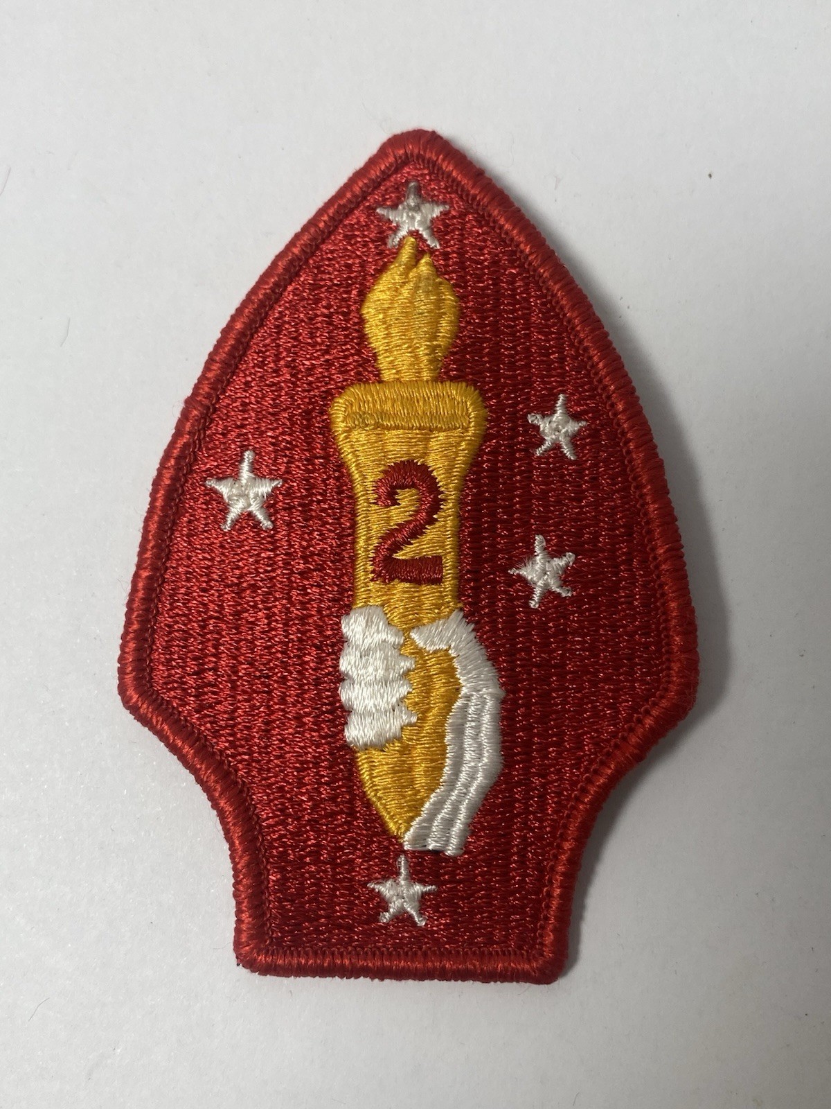 Vtg U.S. Marine Corps Second Division Embroidered Patch Full Color 4" Tall NOS