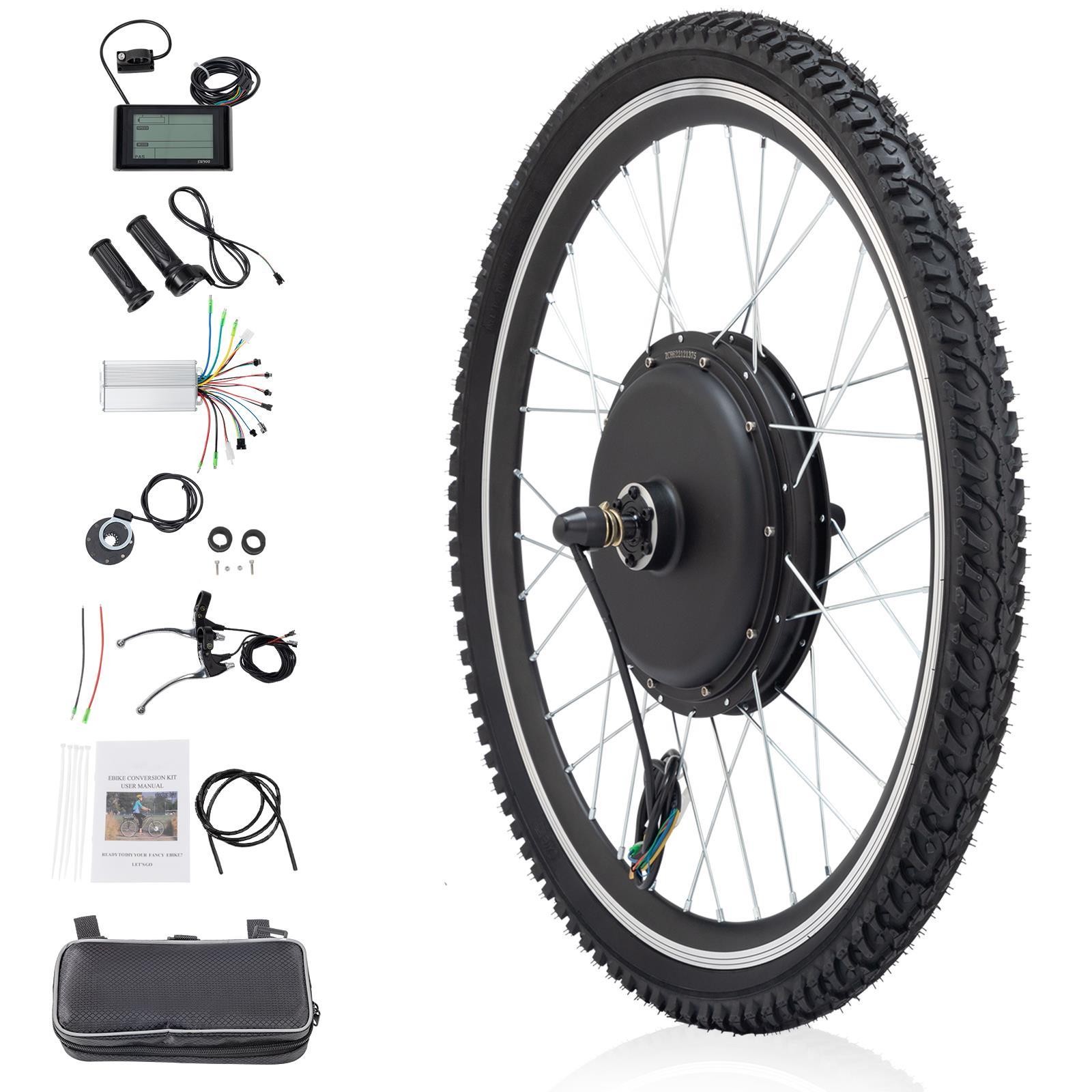 26'' 48V 1500W Electric Bicycle Rear Wheel E Bike Motor Conversion Kit w/ Tire