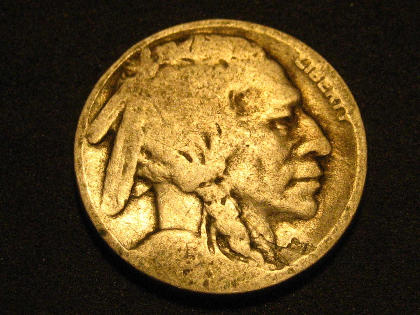 1925-S Buffalo Nickel ERROR LAMINATION UNDER INDIANS CHIN