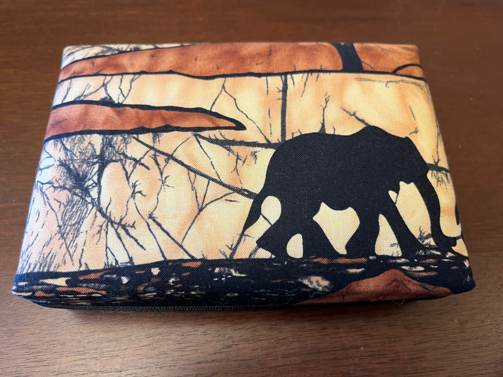 New Fabric Elephant Trinket Box 6.5" X 4.5" X 2" Fabric Lined