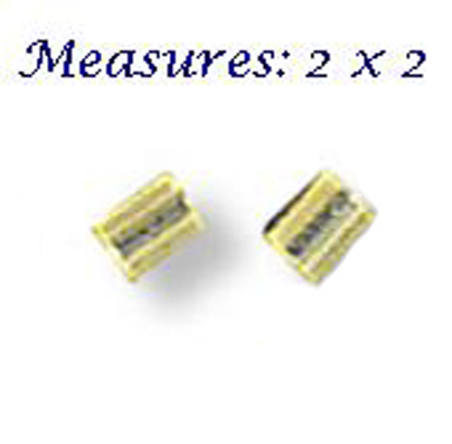 100 GOLD PLATED CRIMP TUBE BEADS 2 X 2 MM
