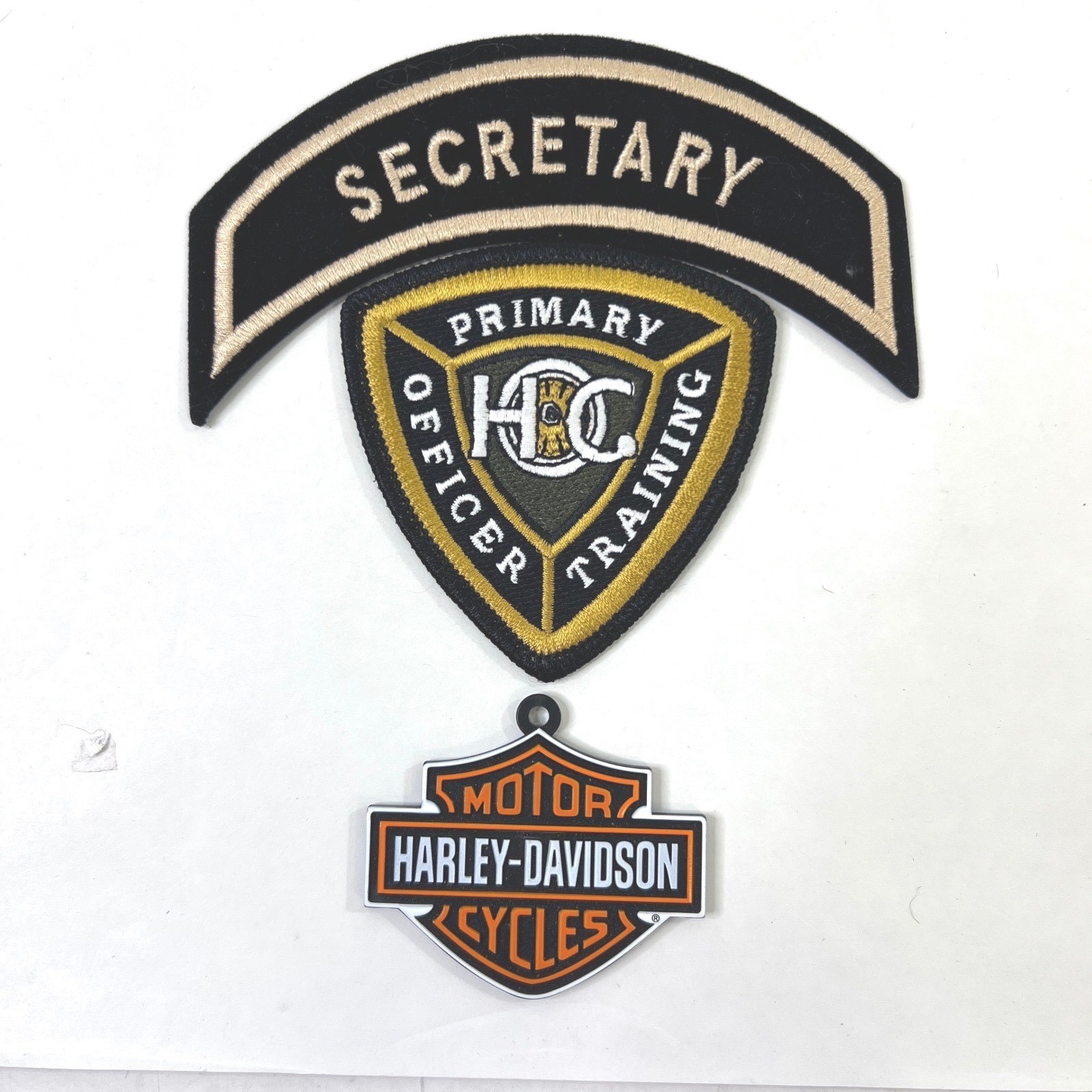 Harley Davidson HOG Secretary & Officer Training Patches Bar Shield Emblem Lot 3