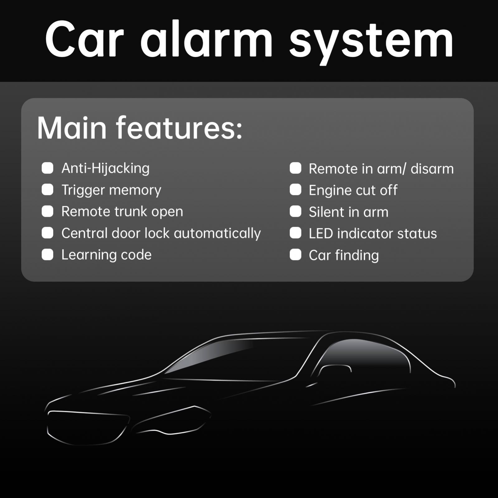 12V Auto Car Alarm Keyless Entry System with Remote Control Siren Sensor Wiring