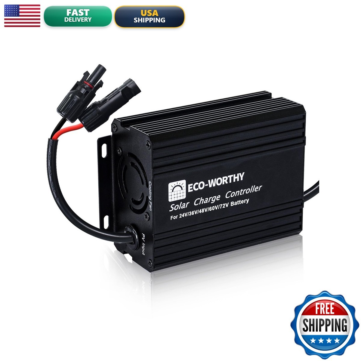 ECO-WORTHY 12A Boost MPPT Solar Charge Controller for 48V/60V/72V Batteries