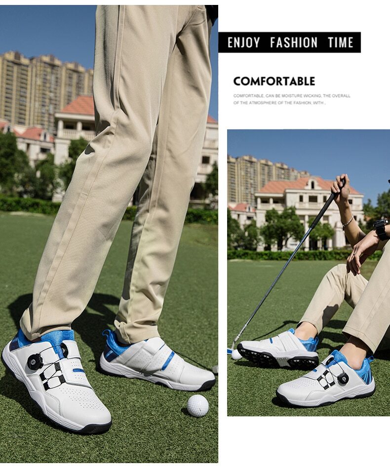 Men's Waterproof Golf Sneakers Non-slip Golf Spikes Shoes Comfortable Golf Shoes