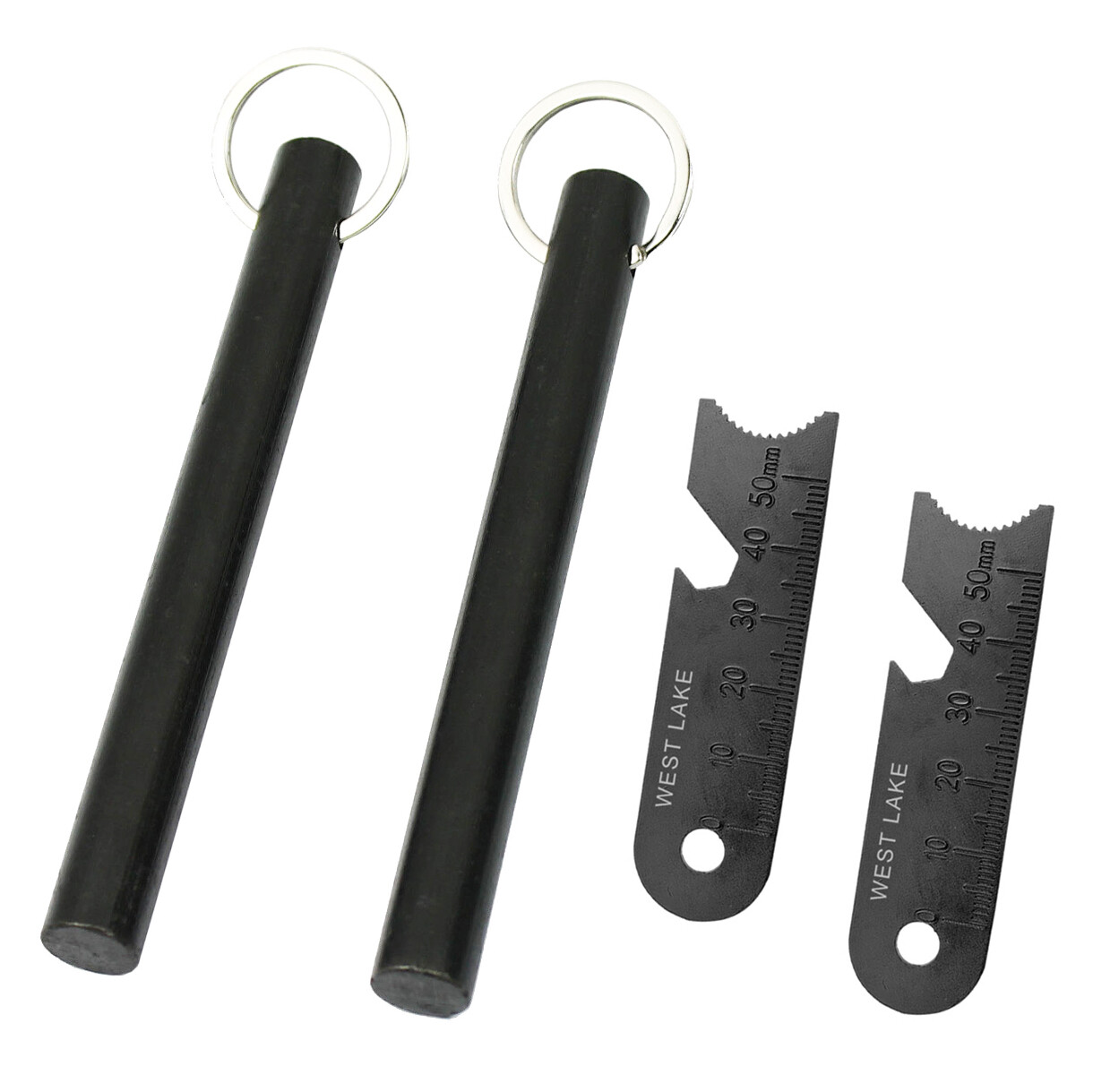 2 PCS Large 5" Ferrocerium Rod Flint Fire Starter w/ 2PCS Steel Scrapers Camping