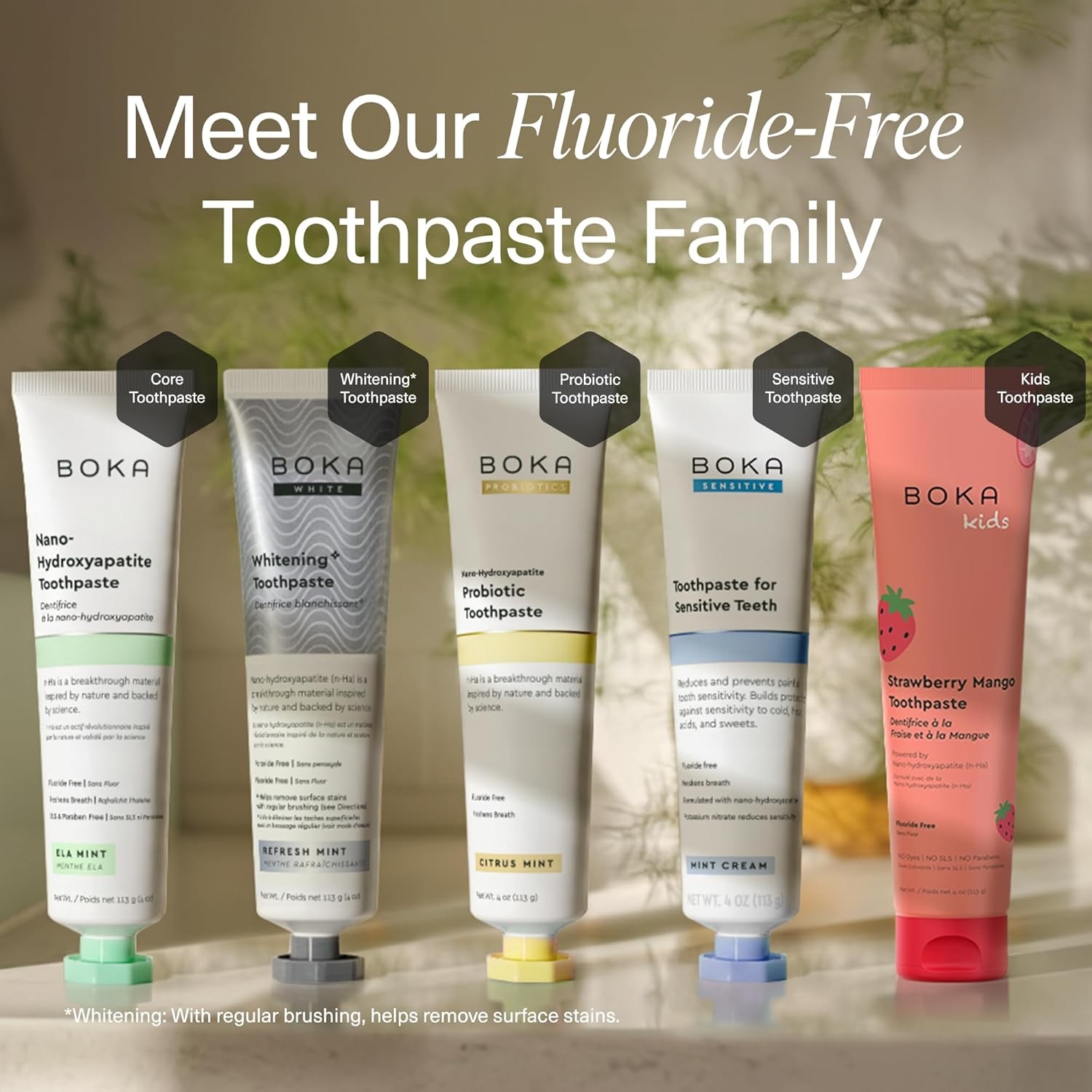 Boka Fluoride Free Toothpaste - Nano Hydroxyapatite, Remineralizing, Sensitive T
