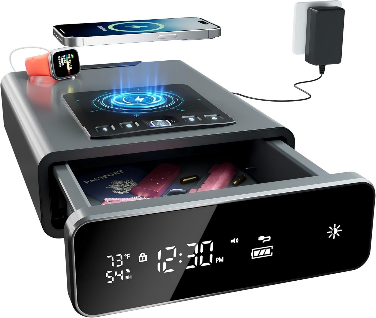 Mboko Biometric Gun Safe Handgun Pistol Wireless Charging | Free Shipping