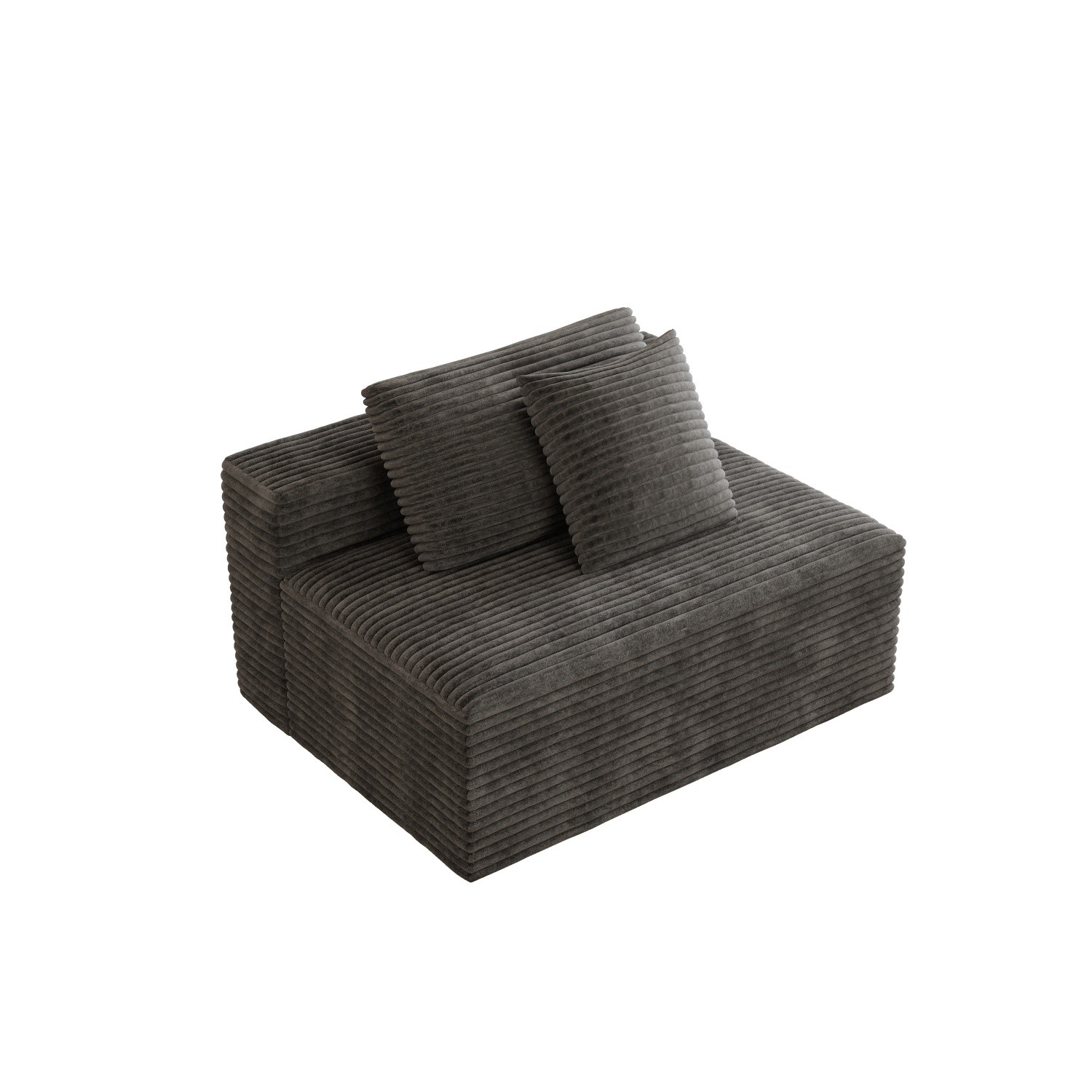 Small Space 2 Seater Corduroy Couch No Assembly High-Density Foam Floor Sofa