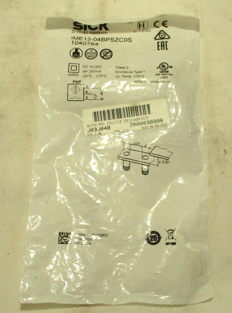 NEW SICK IME12-04BPSZCOS INDUCTIVE PROXIMITY SENSOR