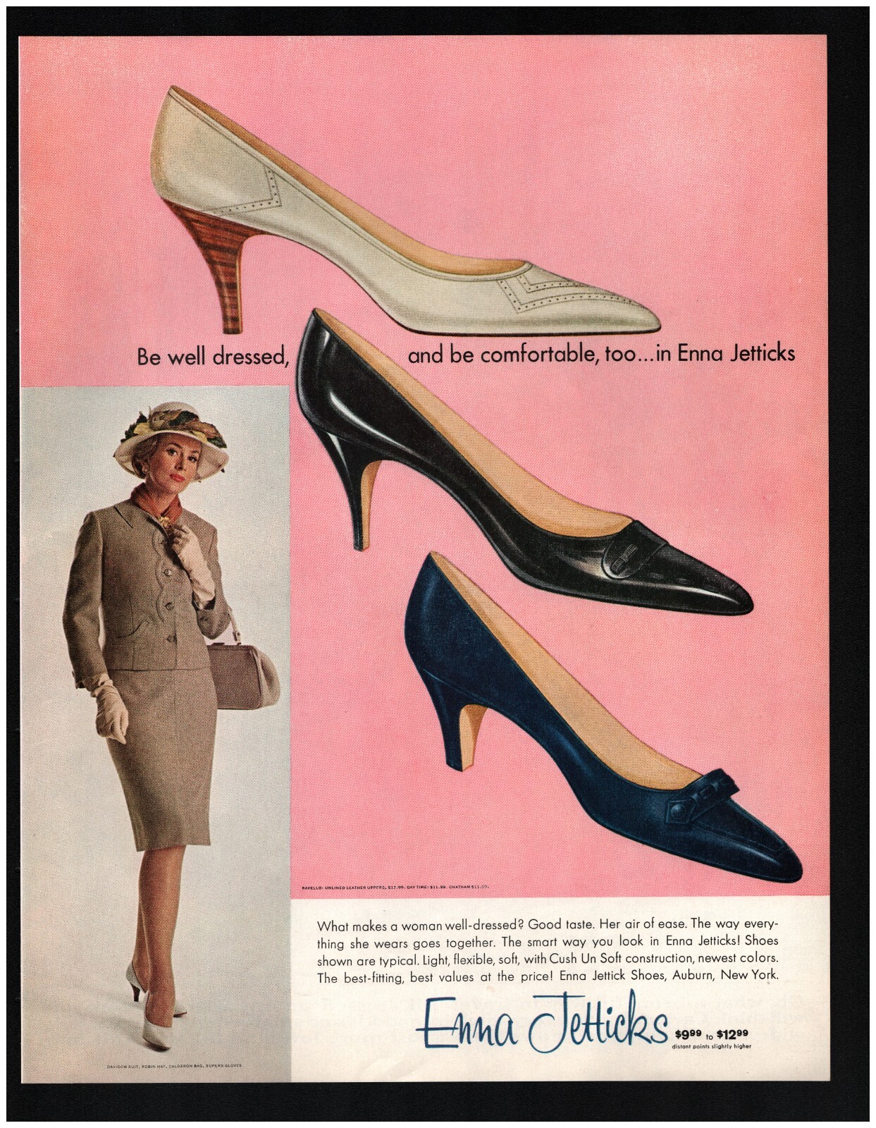 1963 Emma Jetticks Shoes Original Print Ad ~ Fast Ship ~ New York high heels