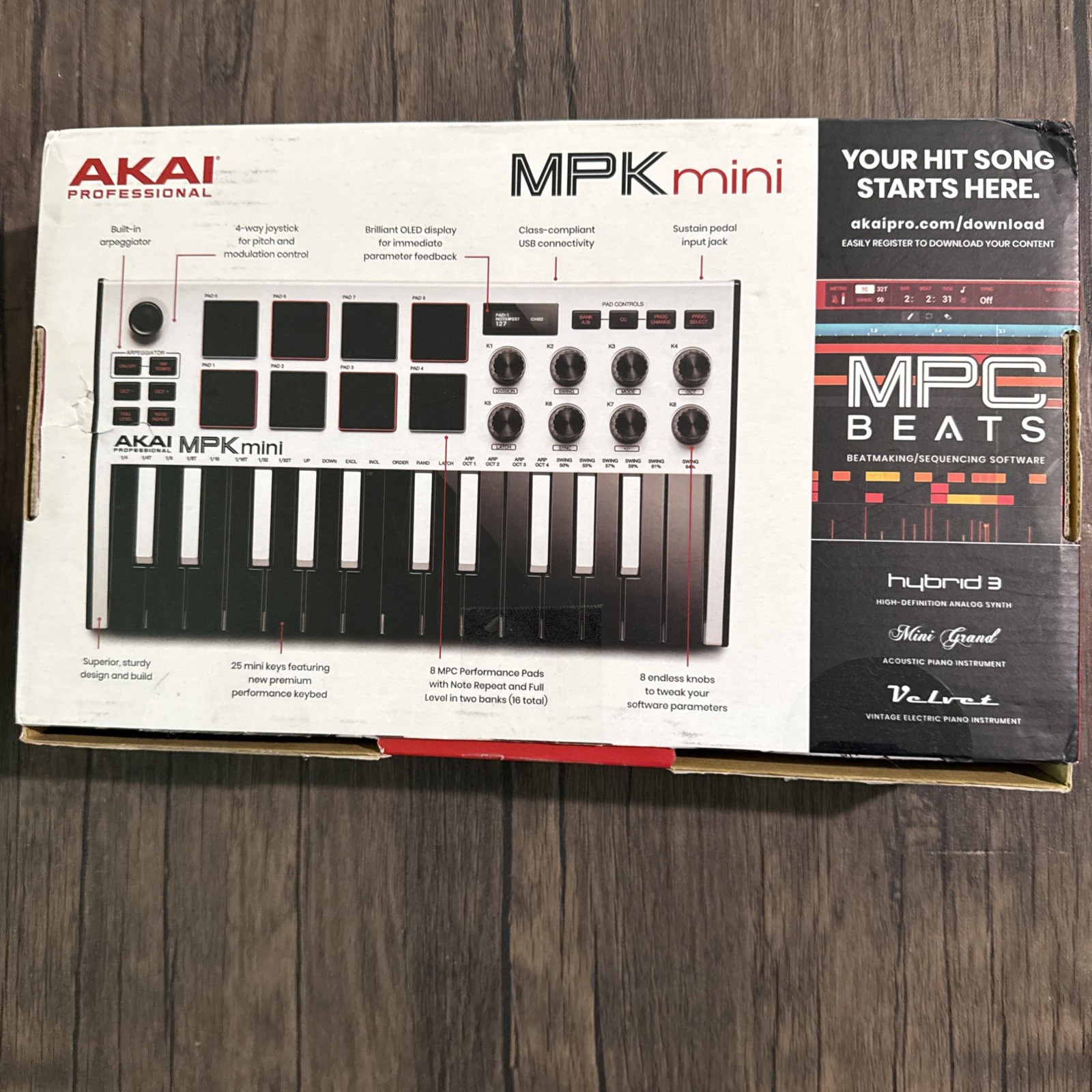 Akai Professional MPK Mini MK3 USB MIDI Keyboard Controller Tested Working