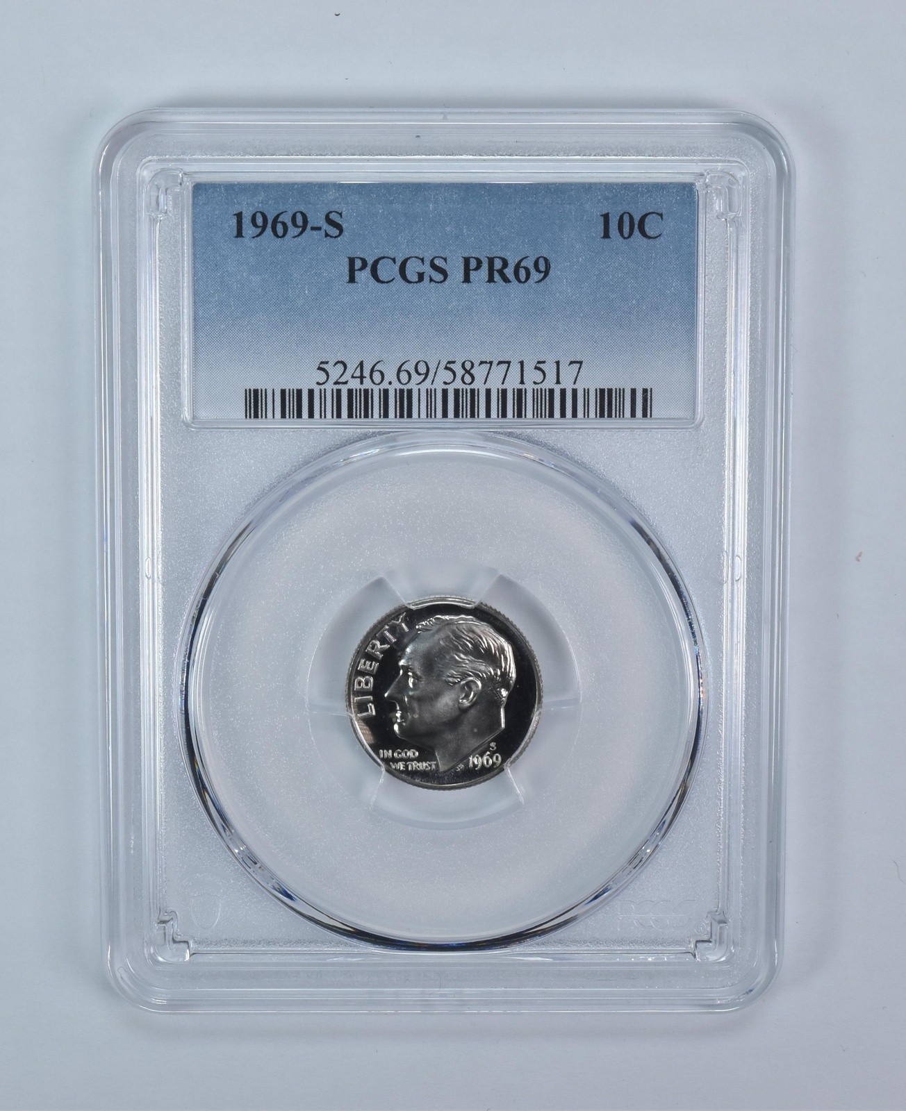 1969-S Roosevelt Dime PR69 PCGS Blue Label